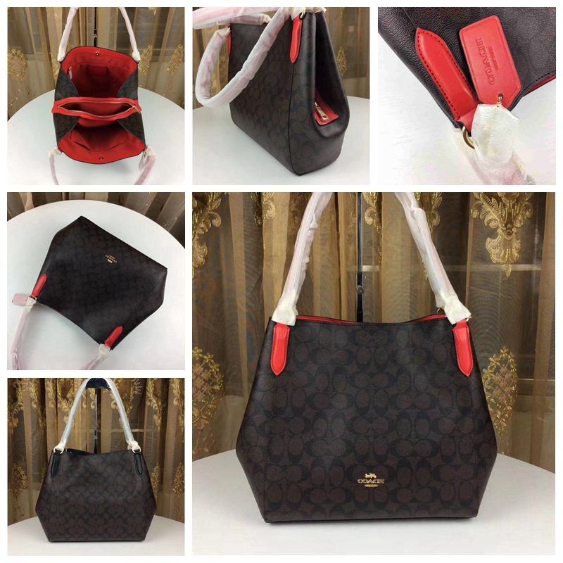 Coach hallie shoulder bag red store