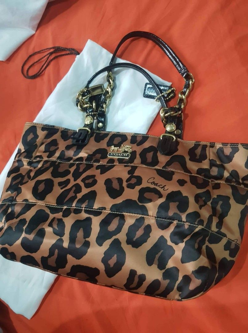 Leopard coach tote sale