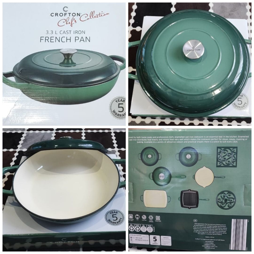 Crofton 3.5L Cast Iron French Pan, Furniture & Home Living, Kitchenware