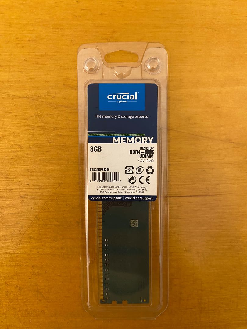 Crucial 8GB DDR4-2400 RAM for Desktop, Computers & Tech, Parts ...