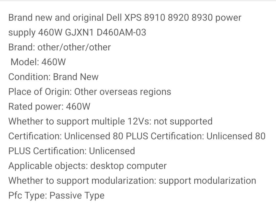 DELL POWER SUPPLY SMPS, Computers & Tech, Parts & Accessories, Computer