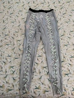 Doof holographic tie up pants