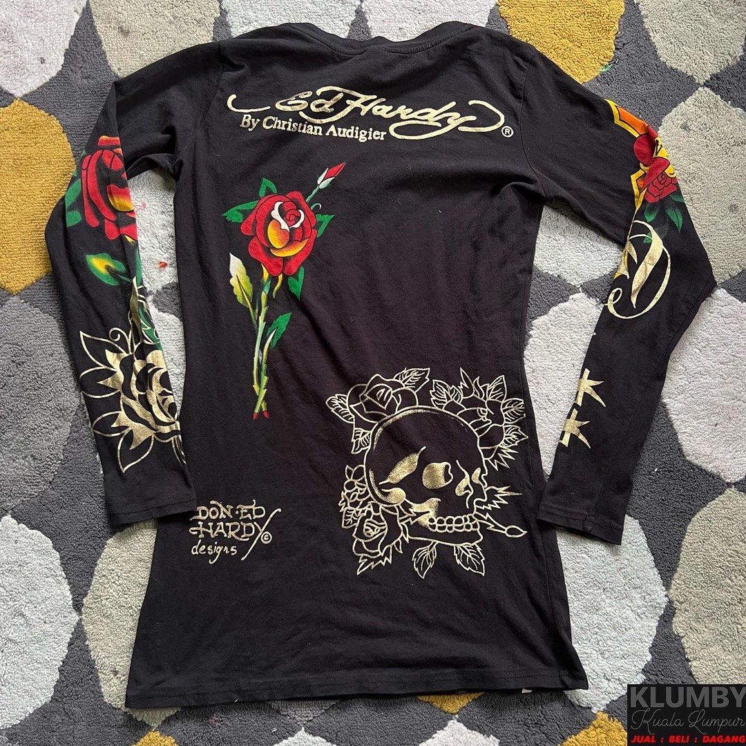 Ed Hardy Long Sleeve Shirt Women s Fashion Tops Shirts on Carousell