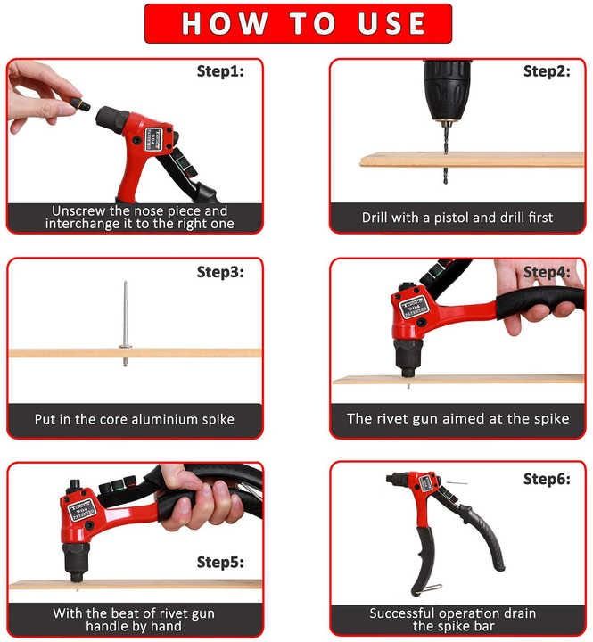 Anton 8" Manual Hand Riveter Nut Insert Tool Rivet Gun