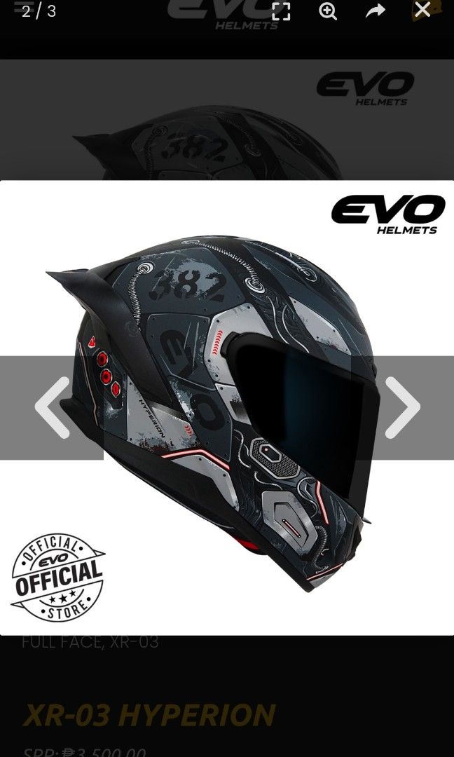 Evo Helmet XR03 Hyperion (XL), Motorbikes, Motorbike Parts