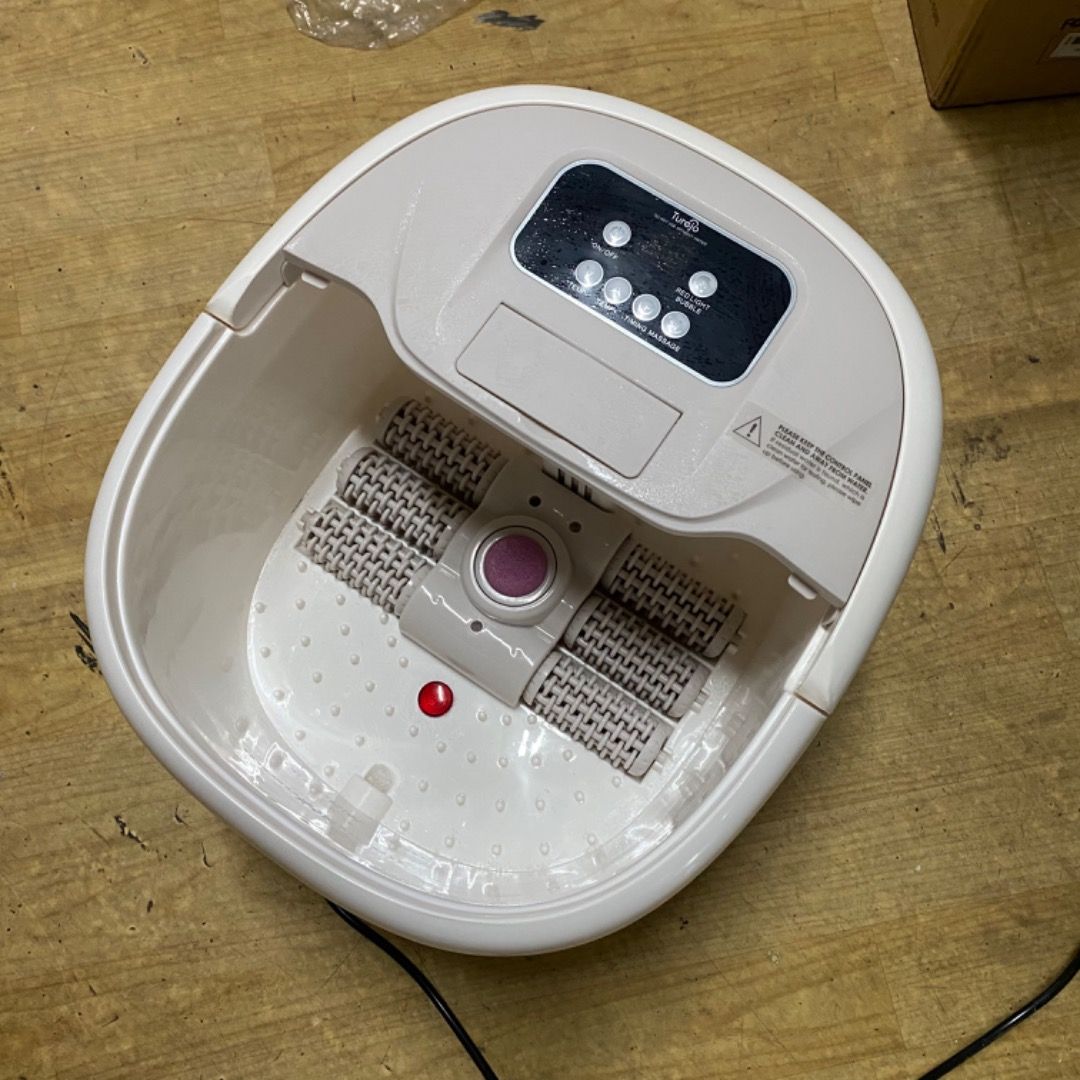 Foot Spa Bath Massager with Heat Bubbles, Upgraded 6 Automatic Massage