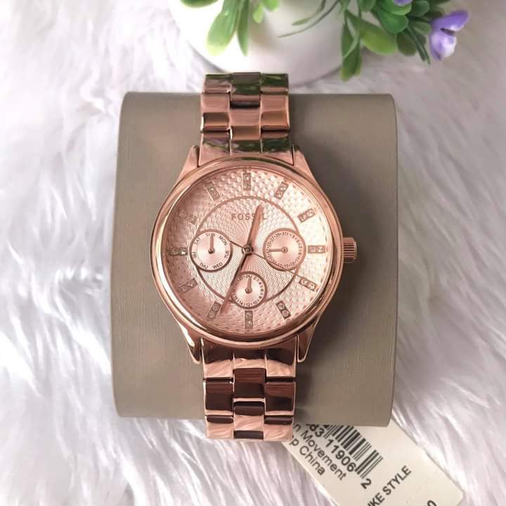 Fossil BQ1561 Modern Sophisticate Multifunction Rose Gold Tone Stainless Steel Watch