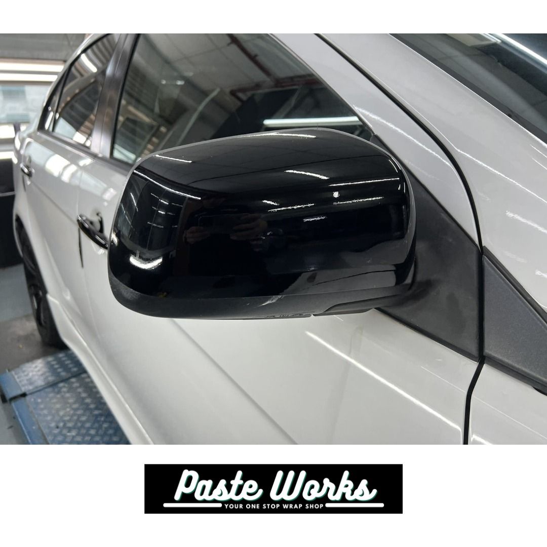 Gloss black Side Mirror Wrap, Car Accessories, Accessories on Carousell