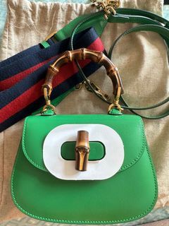 Gucci Bamboo 1947 crocodile small bag in emerald green