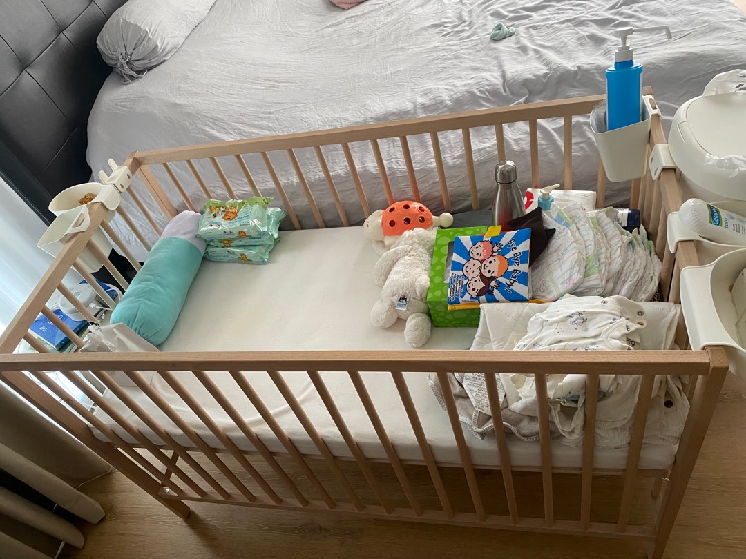IKEA baby cot&mattress, Babies & Kids, Baby Nursery & Kids Furniture
