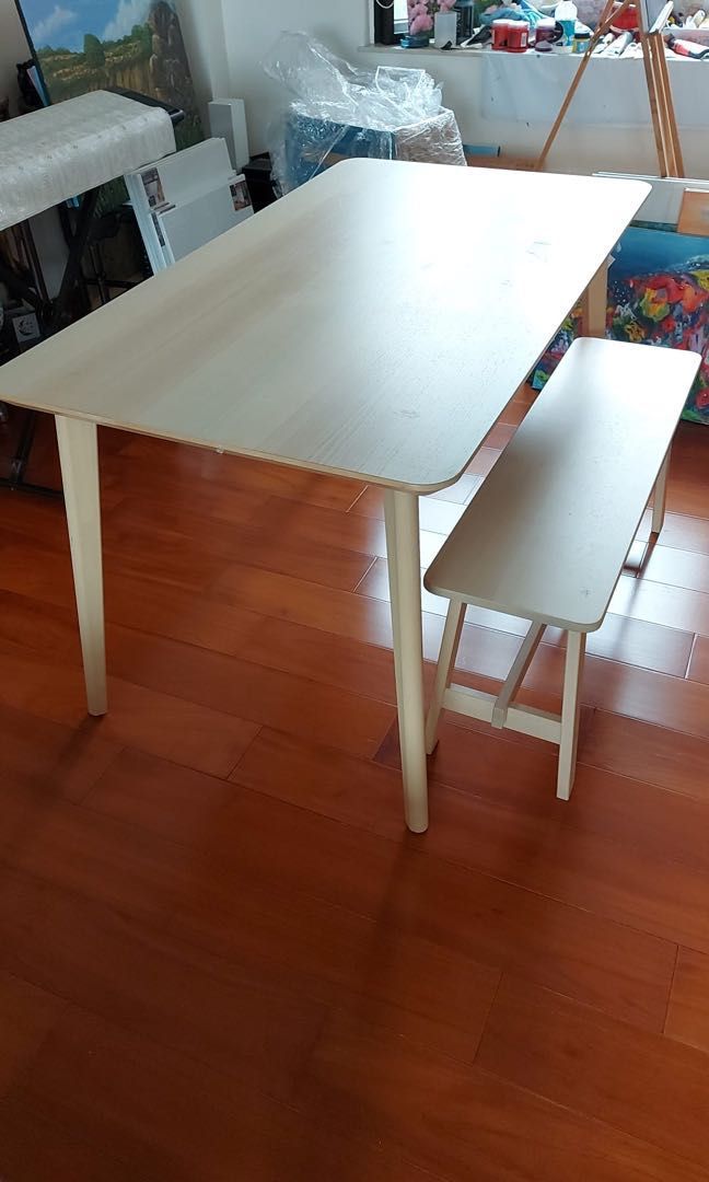 IKEA dining table and bench, 傢俬＆家居, 傢俬, 桌子 Carousell