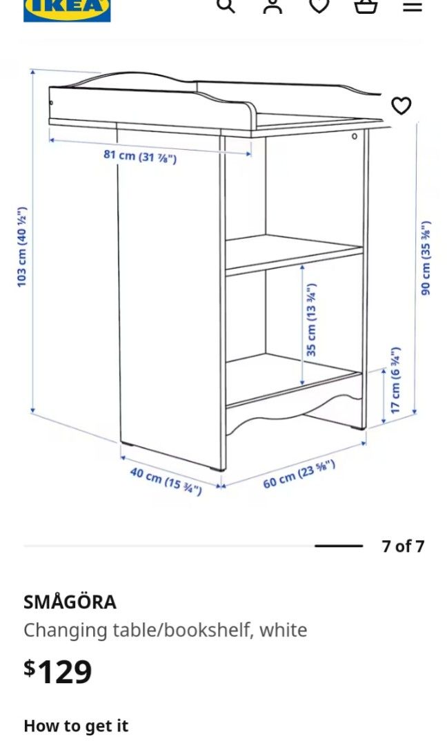IKEA smagora diaper changing table (price includes free
