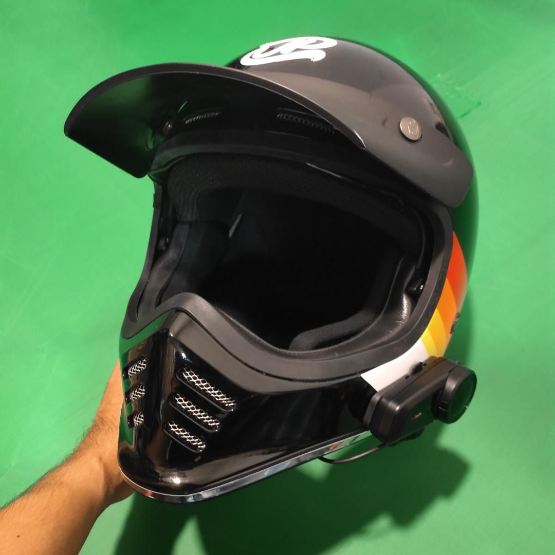 jpx jp signature 2 black helmet fullface with intercom maxto m2, Sports ...