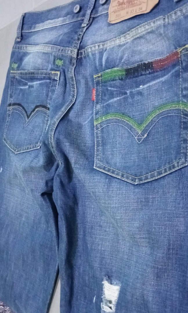 Levis 501 x clot, Men's Fashion, Bottoms, Jeans on Carousell