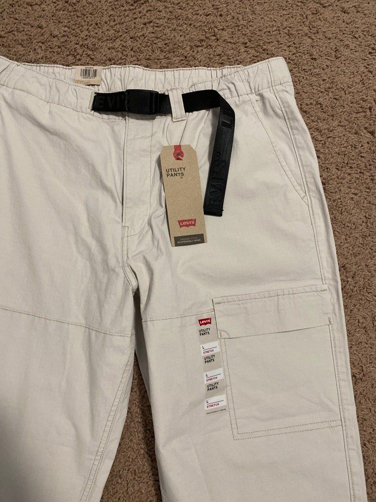 Levi's white utility pants stretch tapered, Men's Fashion, Bottoms, Trousers  on Carousell