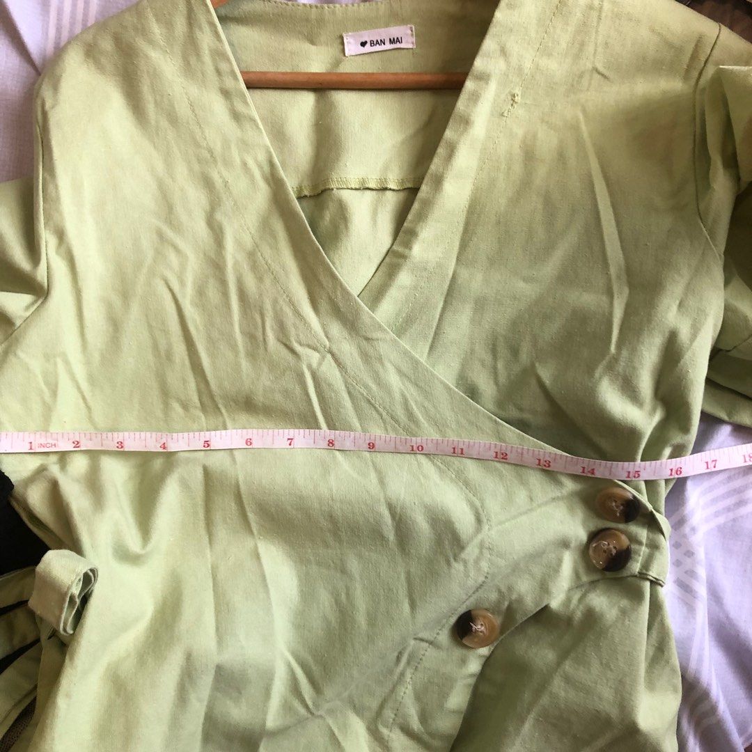 Lime Green Wrap Linen Dress (Category: Dresses) located in Cavite. Submitted by daphnesea (Listing ID 1196889196, Image 3). Description: Please see pictures for measurements (length and chest) Check out my listing for free items with any purchase.
