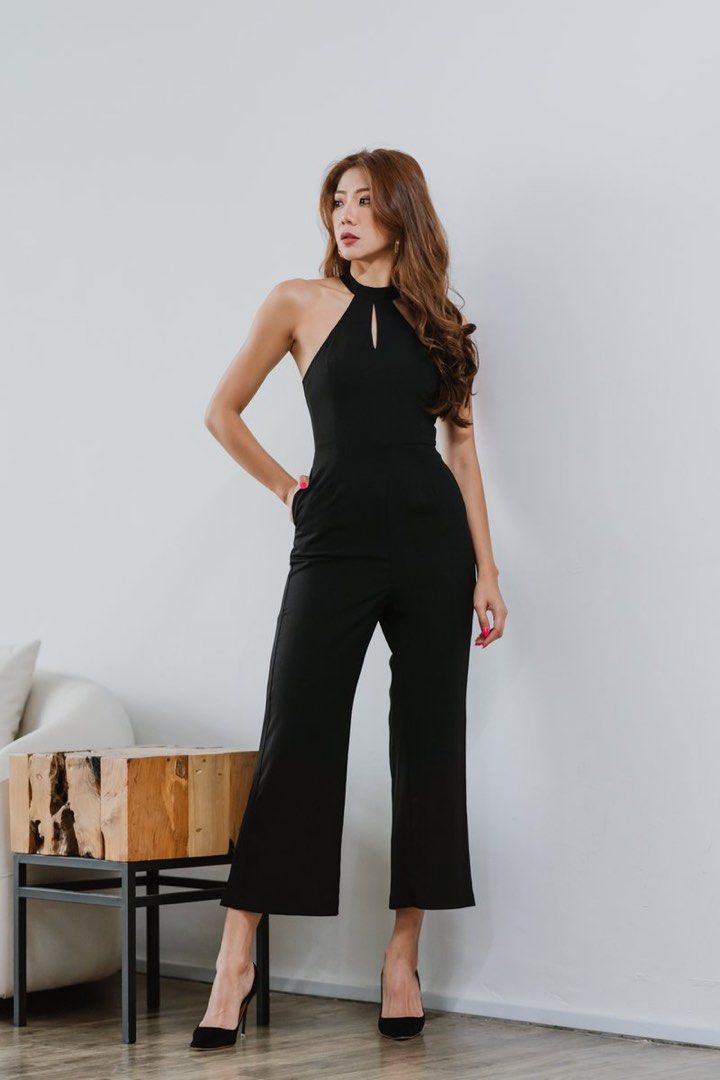 Loren Keyhole Jumpsuit (Black), Women's Fashion, Dresses & Sets