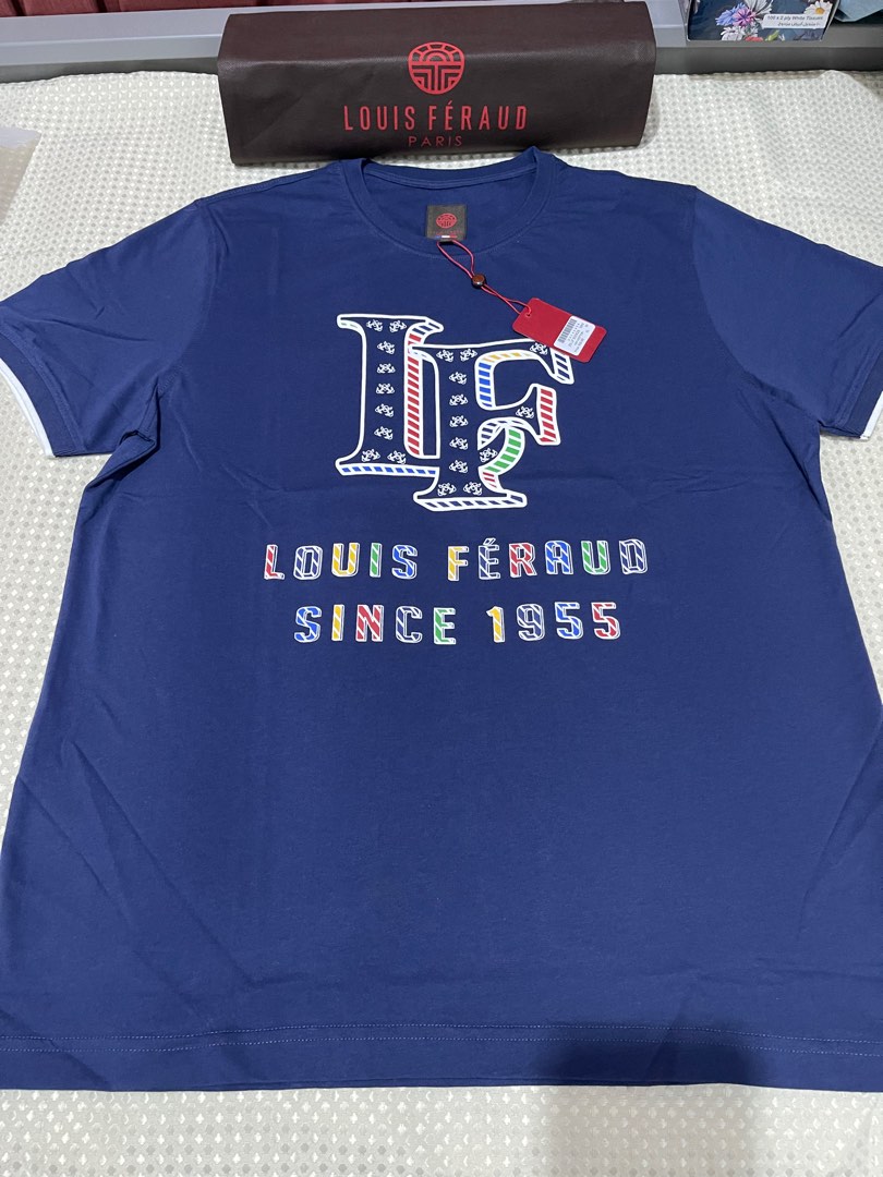 Louis Feraud T-Shirt Navy X-Large, Luxury, Apparel on Carousell