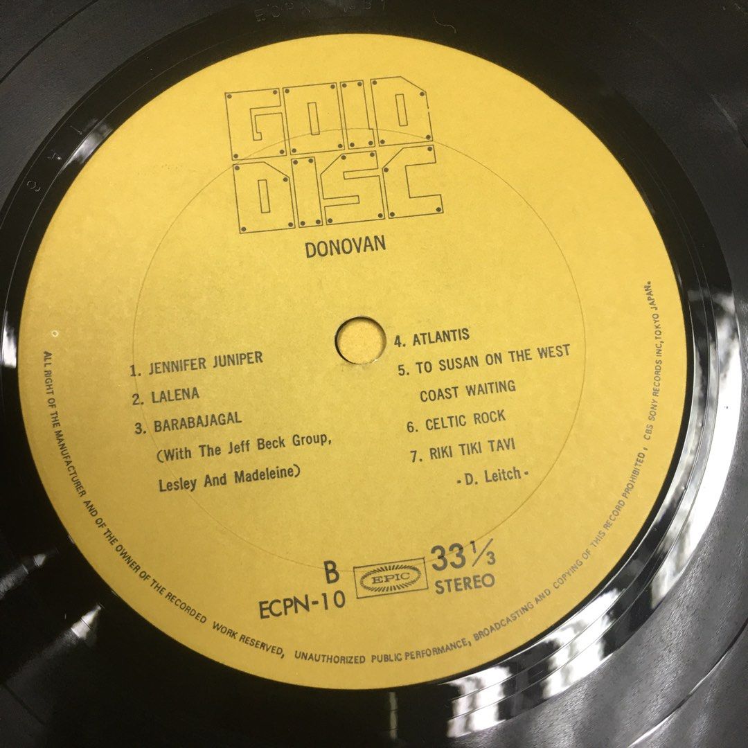 LP pop : Donovan - Gold Disc, Epic Japanese Pressing 黑膠唱片