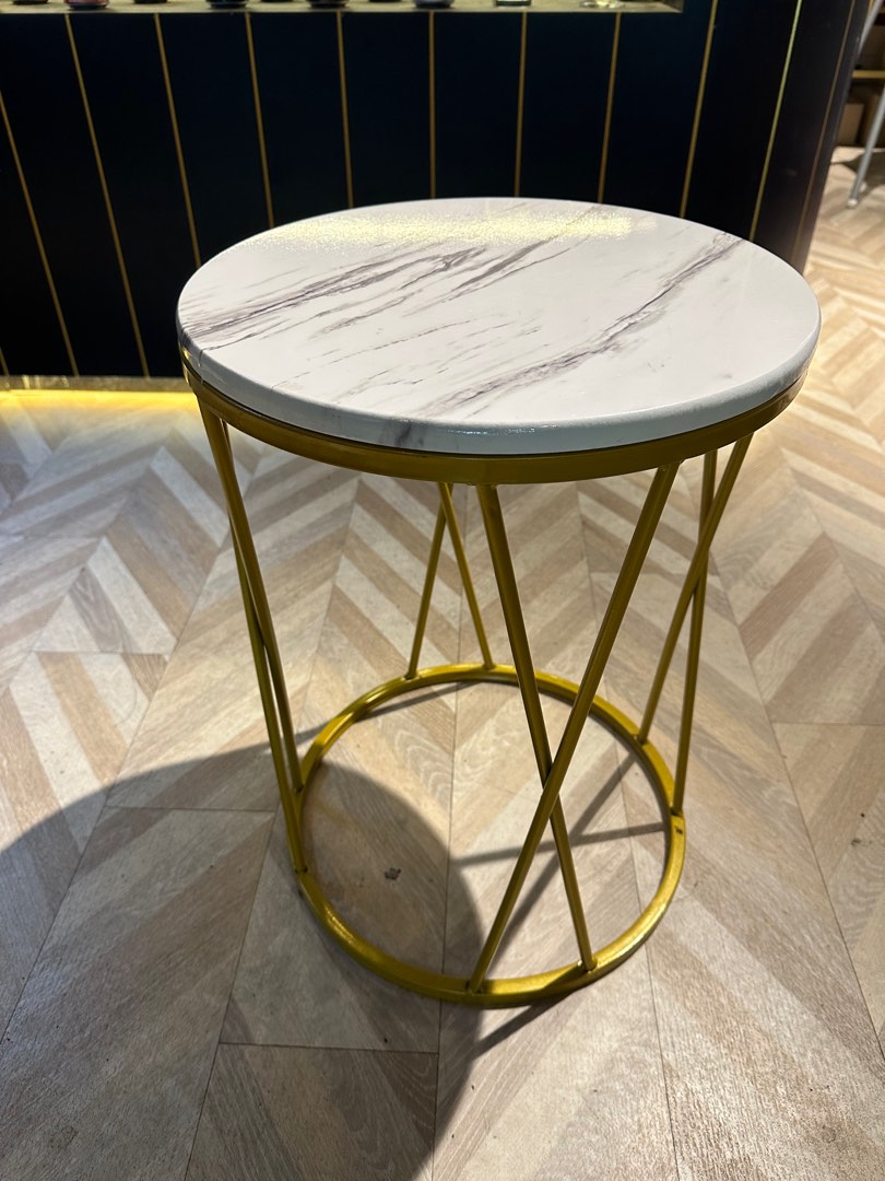 Marble Side Table with gold legs 