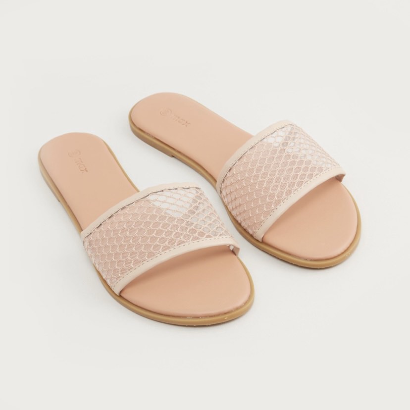MAX FASHION Textured Sheer Sandals in Pink Women s Fashion