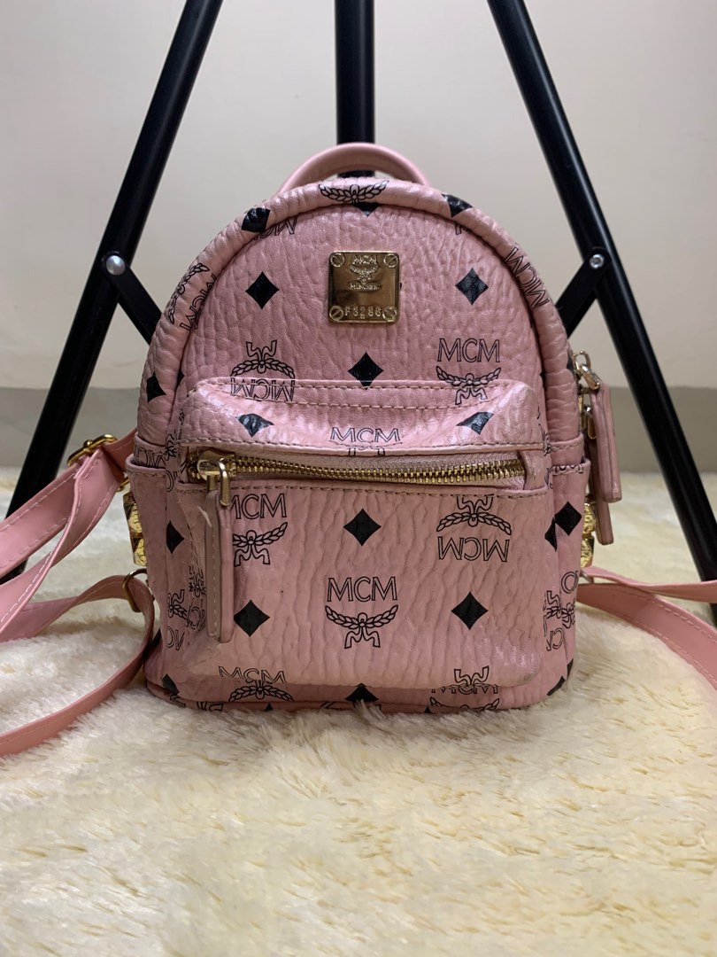 Mcm ransel bag preloved bekas Seken second pink Barang Mewah Tas