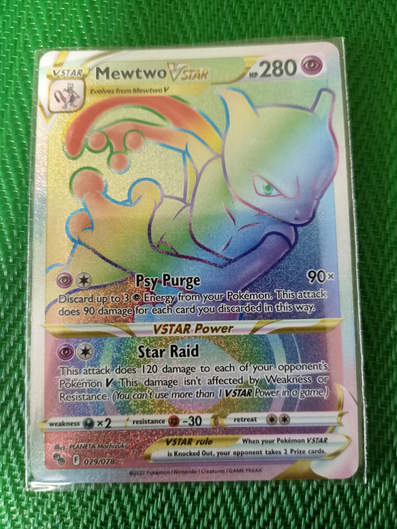 Pokemon TCG Pokemon Go Mewtwo VSTAR Rainbow Hyper Rare Card, Hobbies &  Toys, Toys & Games on Carousell