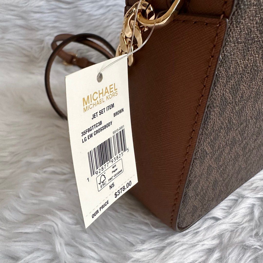 Michael Kors Brown Jet Set Item Signature Crossbody Bag One-Size