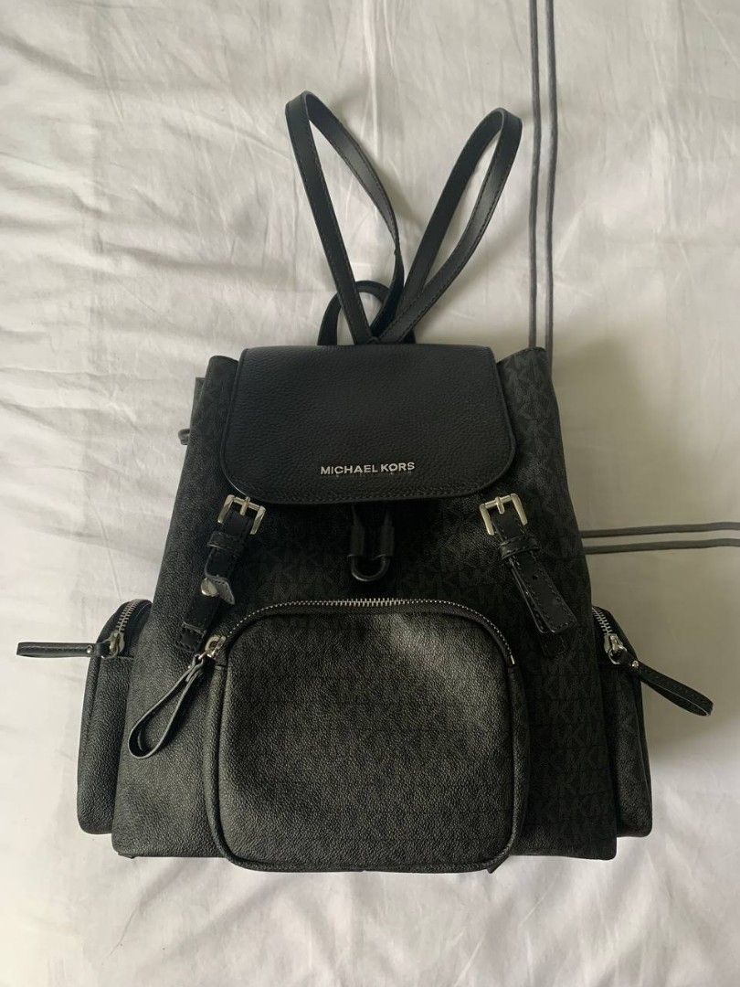 Michael kors abbey best sale large logo cargo backpack