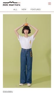 mini matters 貓王喇叭牛仔褲/M