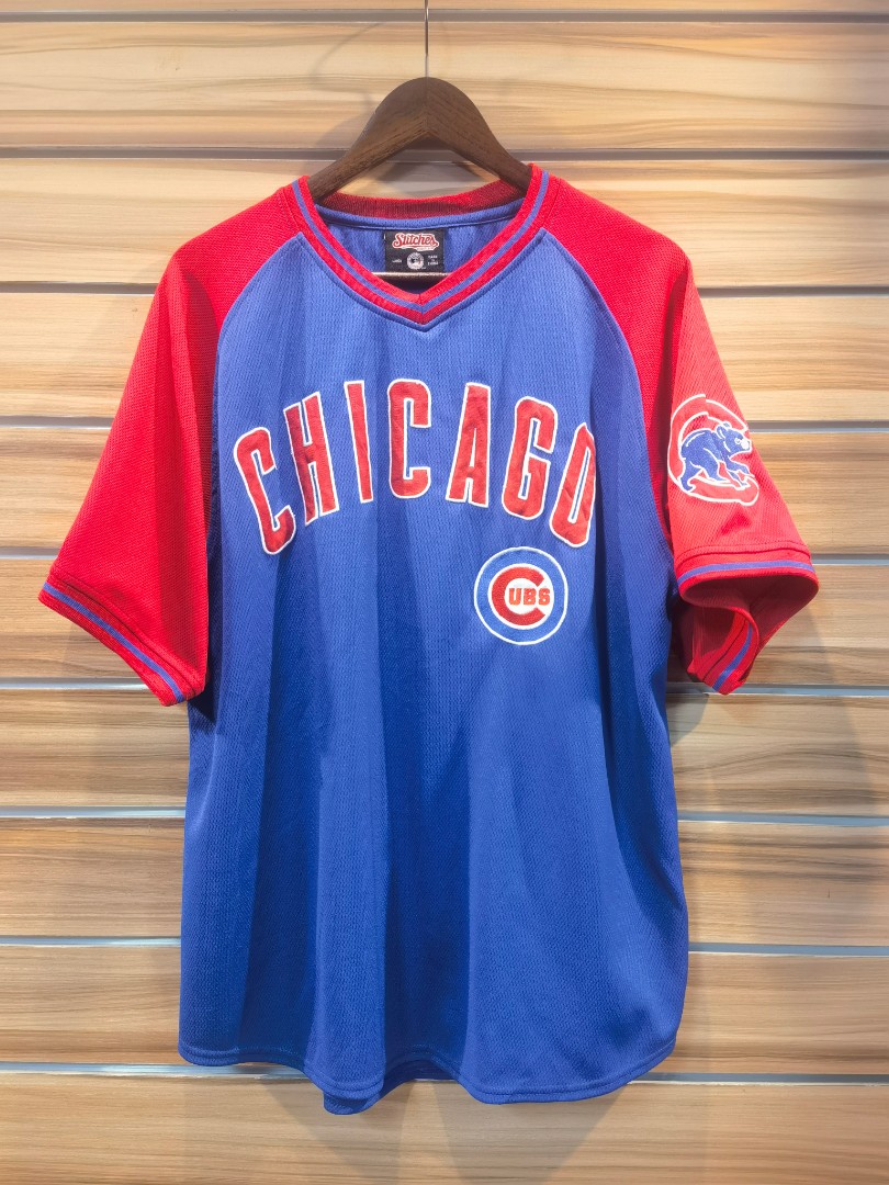 Stitches Athletic Gear Men's Chicago Cubs Jersey Red Blue