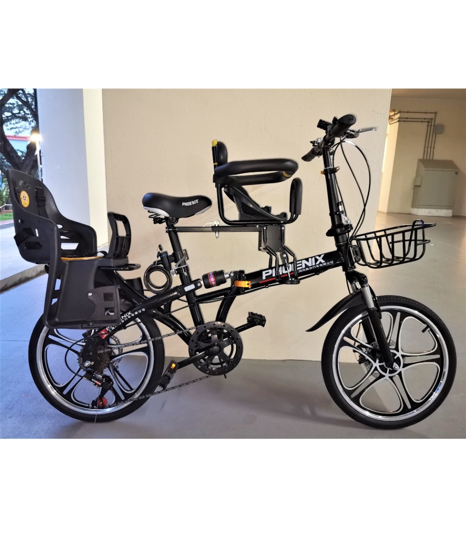 Multi Speed and Foldable Bicycle PN007AG 20 inch Wheel Size Black Color Removable Front Child Seat Removable Back Child Seat Sports Equipment Bicycles Parts Bicycles on Carousell