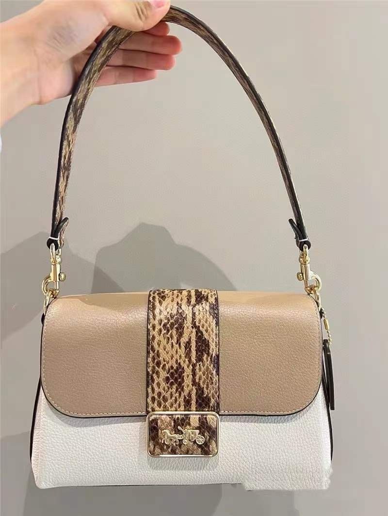 New Coach Original GRACE SHOULDER BAG IN COLORBLOCK Snakeskin