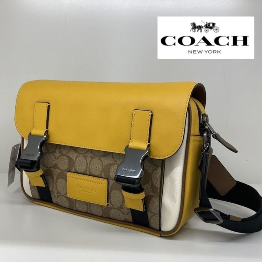 Coach, Bags, Coach Cc357 Track Crossbody In Colorblock Signature Canvas  Leather