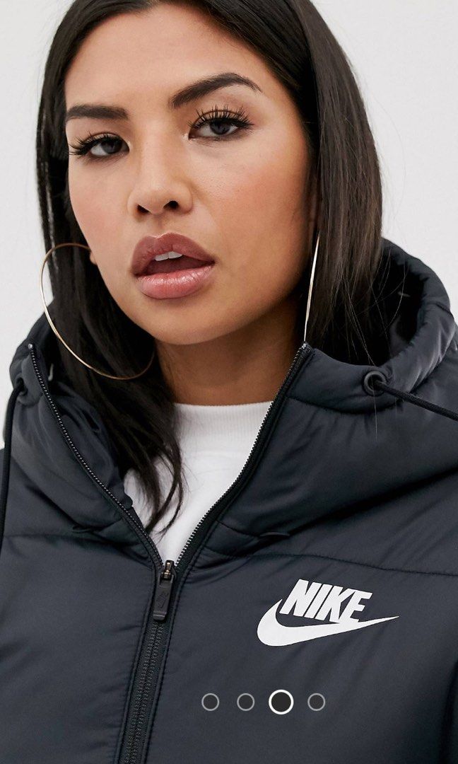 nike black padded coat