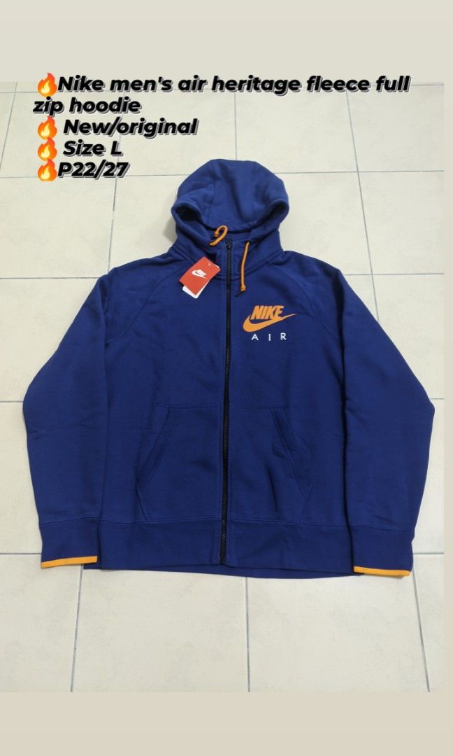 Nike air heritage fleece full zip hoodie online