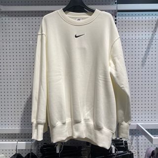 Nike 大學T 衛衣 長版 寬鬆 女 白色 現貨
