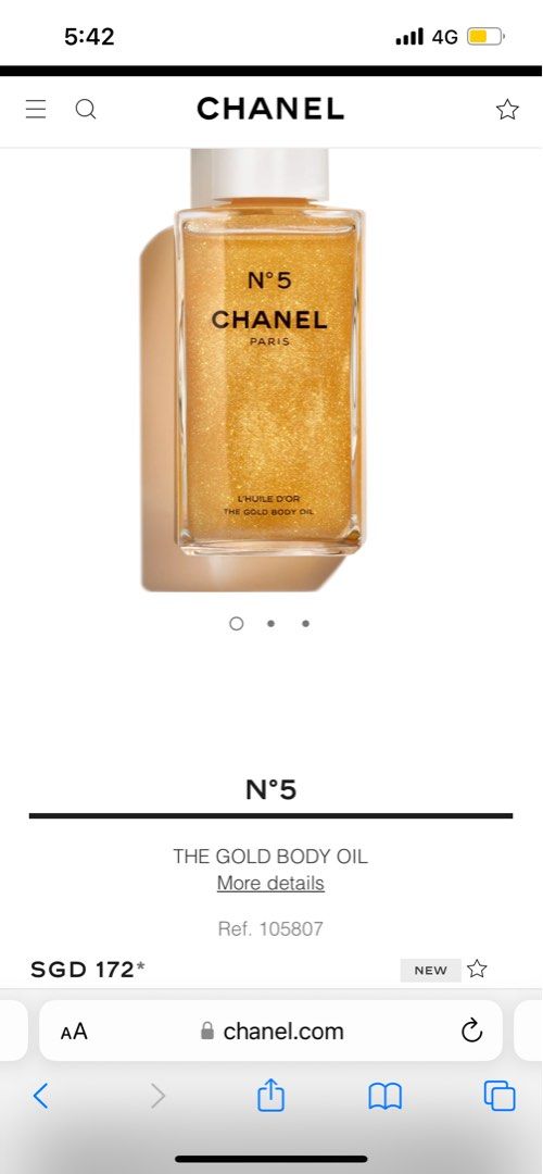 No 5 Chanel The Gold body oil (limited Christmas edition)