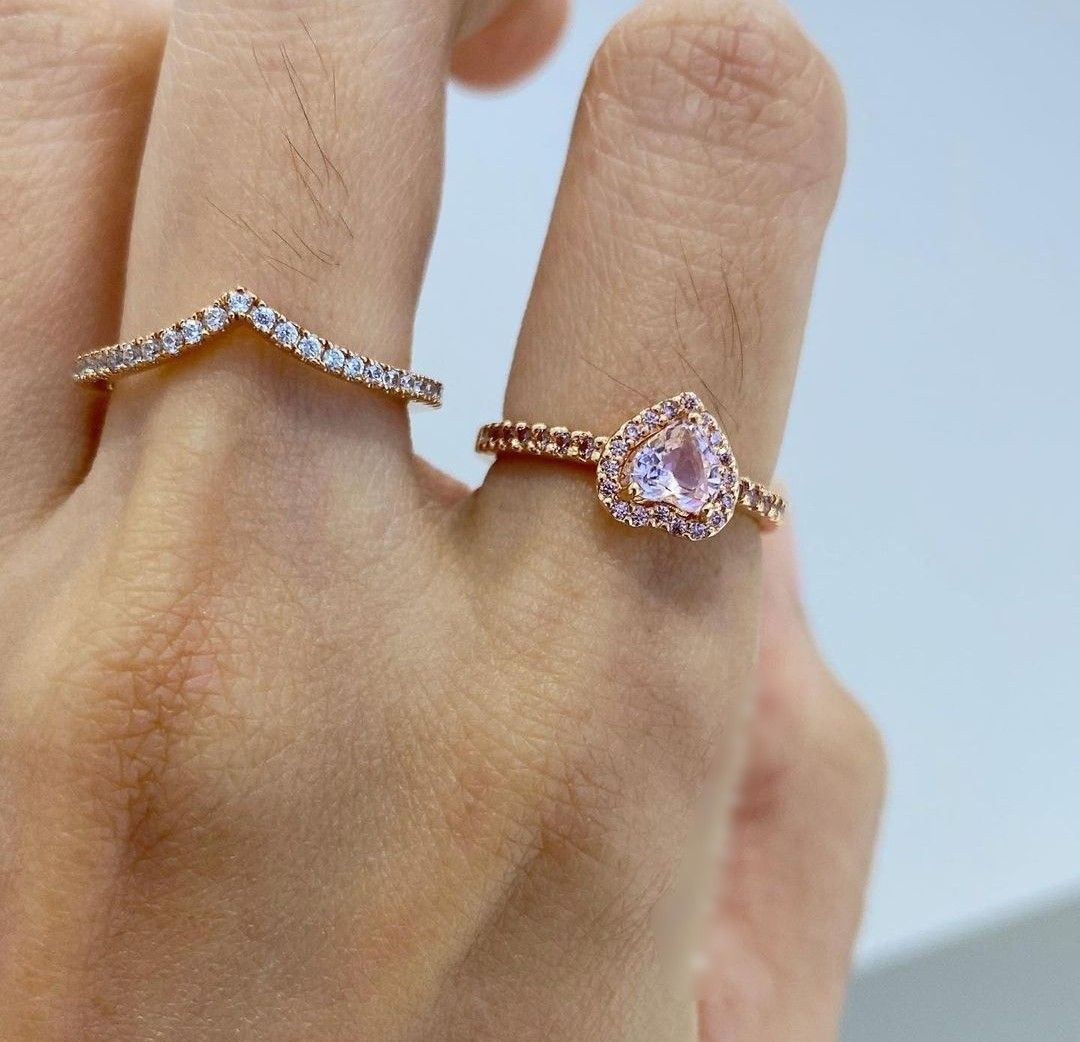 Wishbone ring rose discount gold