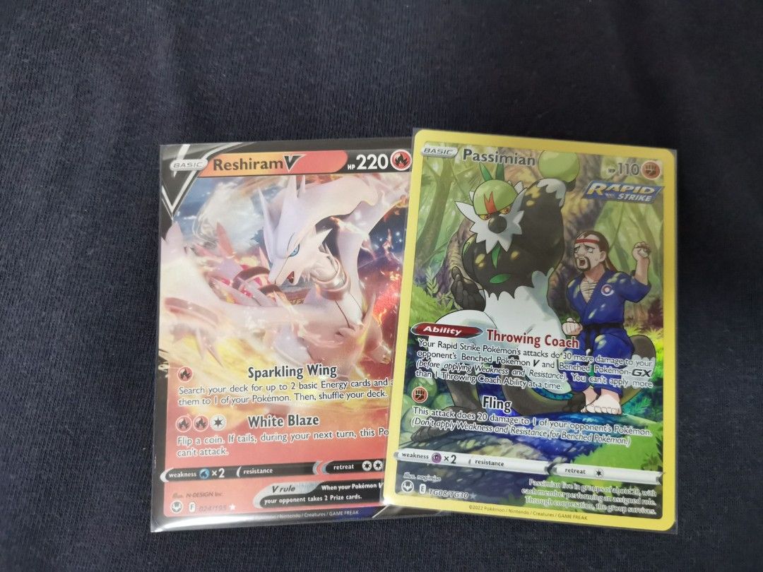 Pokemon Card Reshiram V Silver Tempest, Hobbies & Toys, Toys & Games on  Carousell