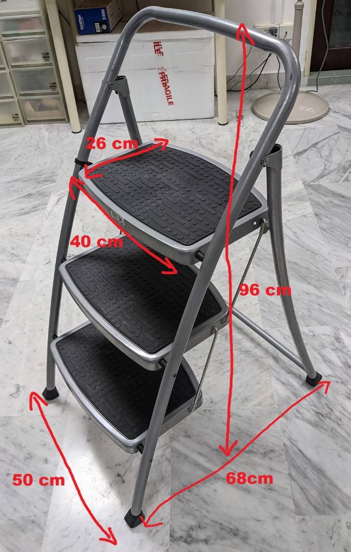 Polder Sturdy Foldable 3 Step Ladder Used Furniture Home