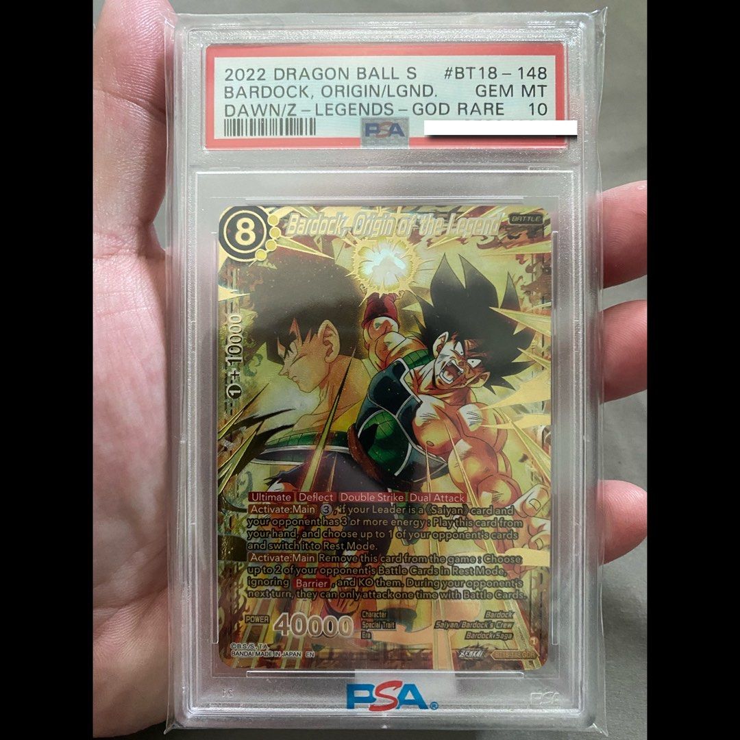 [PSA 10] Bardock, Origin of the Legend BT18-148 GDR God Rare Dragonball DBZ  DBZ
