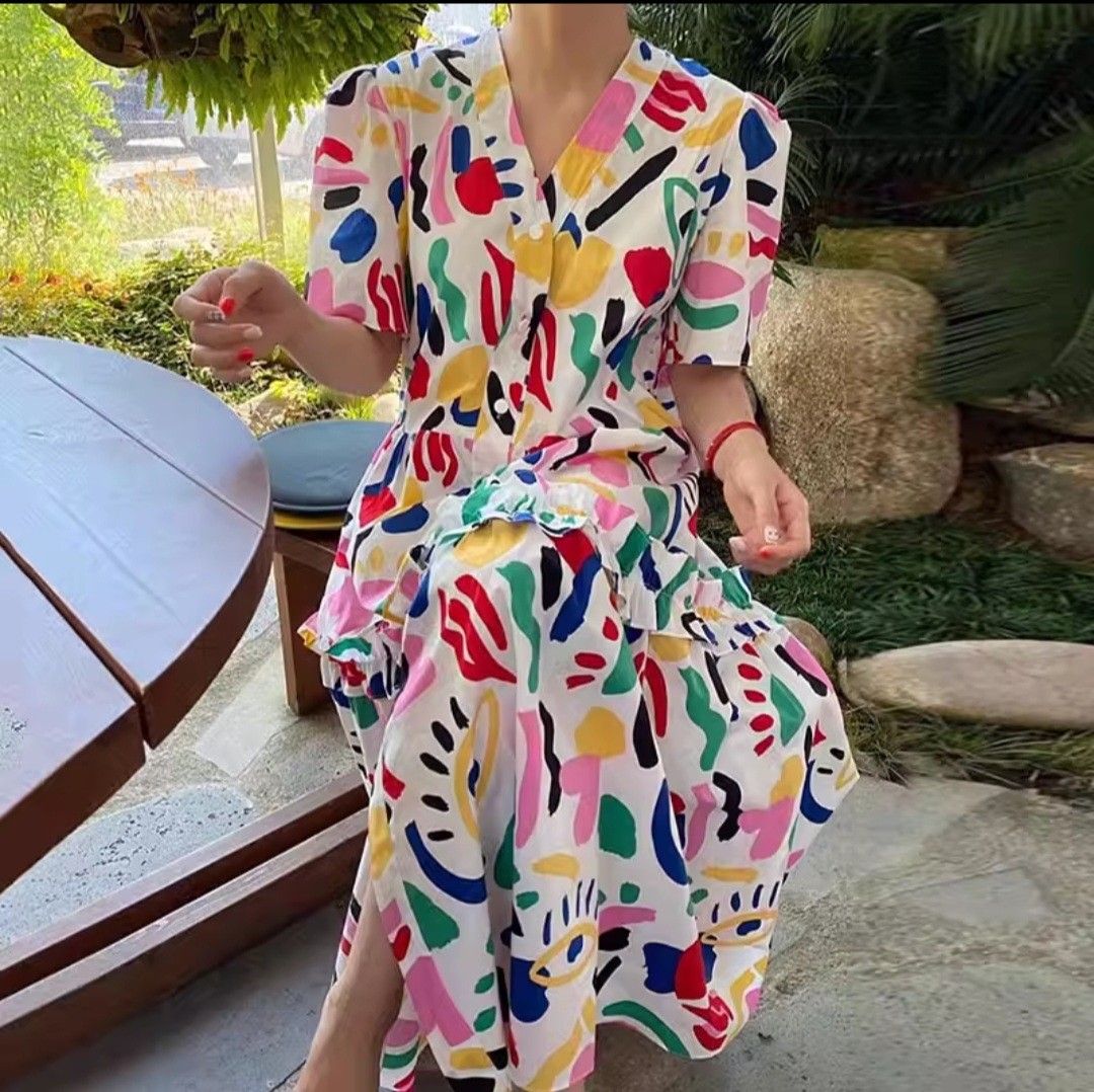 Quirky Cute Colourful Midi Dress