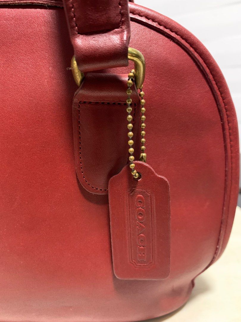 Rare Vintage Coach Pelham Zip Leather Red, Women's Fashion, Bags