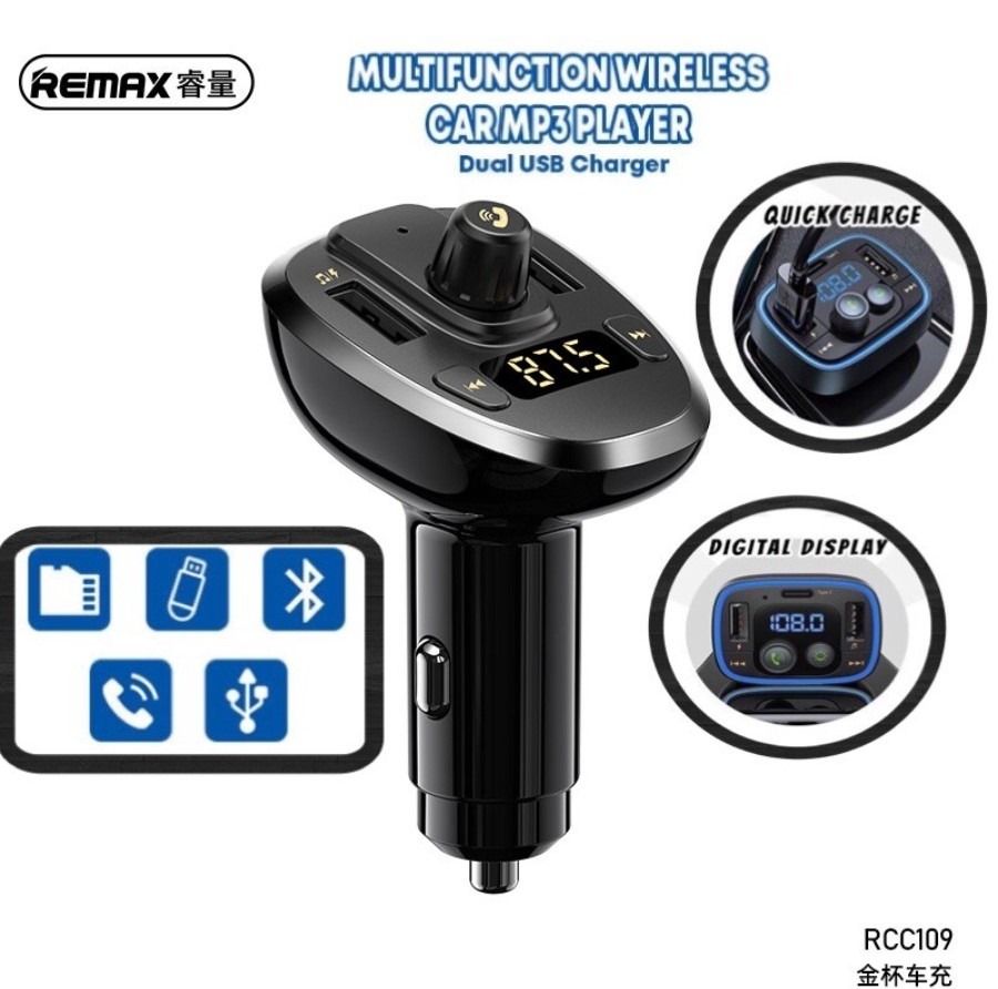 Remax RCC-109 FM Radio Bluetooth Transmitter Car Charger (P097), Car ...