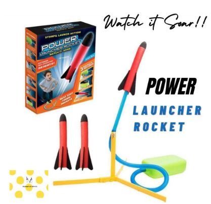 Fun Outdoor Play Toy Rocket Launcher for Kids with Foot Launch Pad