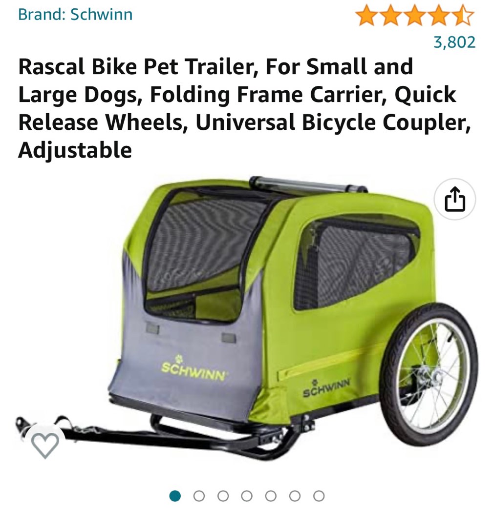 Schwinn Rascal Bike Pet trailer Large Pet Supplies Homes Other