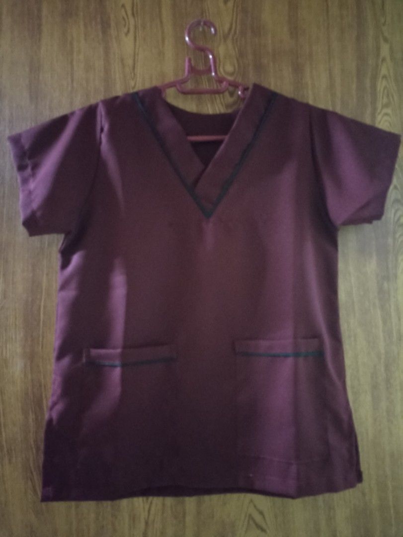 Scrub Suit Maroon Set, Women's Fashion, Dresses & Sets, Sets or