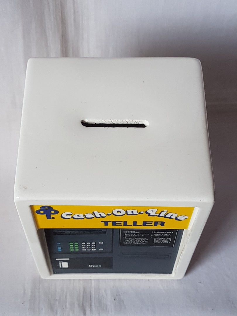 Singapore POSB Cash.On.Line Teller Porcelain Coin Bank Money Box, Hobbies & Toys, Memorabilia