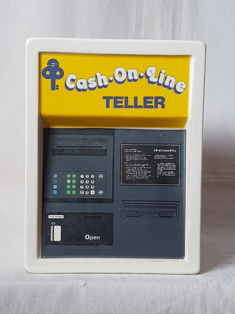 Singapore POSB Cash.On.Line Teller Porcelain Coin Bank Money Box, Hobbies & Toys, Memorabilia